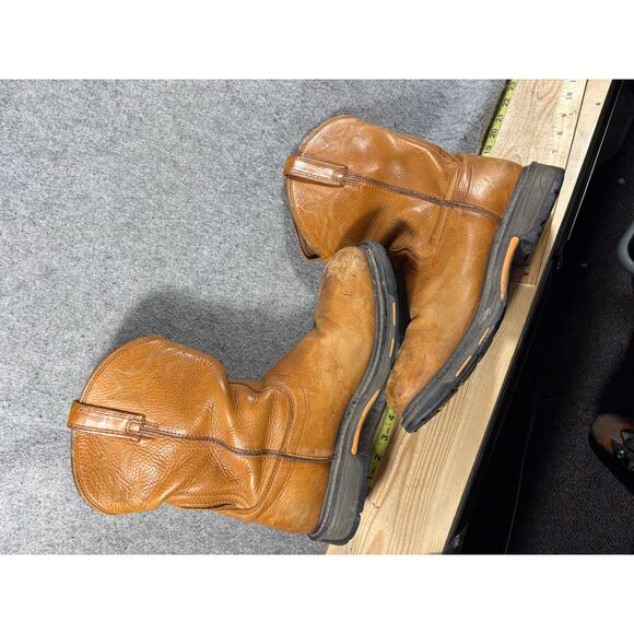 Ariat Western Boot Men 12EE Brown Composite Toe Leather Pull On Workwear Outdoor main image 4